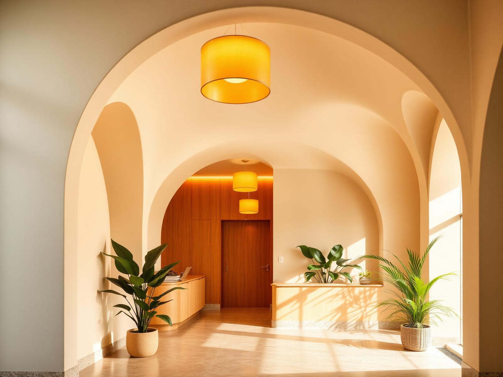 Warm, light-filled wellness clinic interior